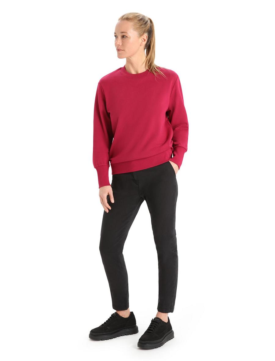 Cherry Icebreaker Merino Central II Long Sleeve Women's Sweatshirts | AU 1618PJJQ